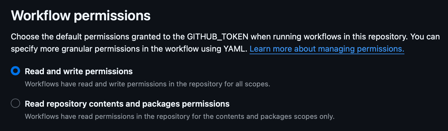 GitHub Actions permissions